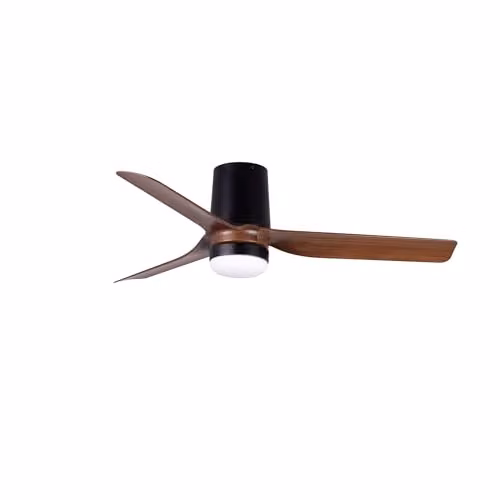 Netlighting Mini Punt Tub Small LED Ceiling Fan in Black and Dark Wood with 6 Speeds and Remote Control – 1