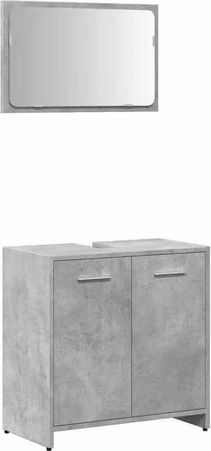 Berkfield Home Wall Mounted Bathroom Cabinet with Mirror in Concrete Grey – 1