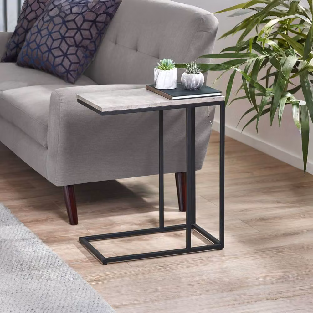 Cheshire Harstad Drinks Table in Concrete and Black, Light Grey – 2