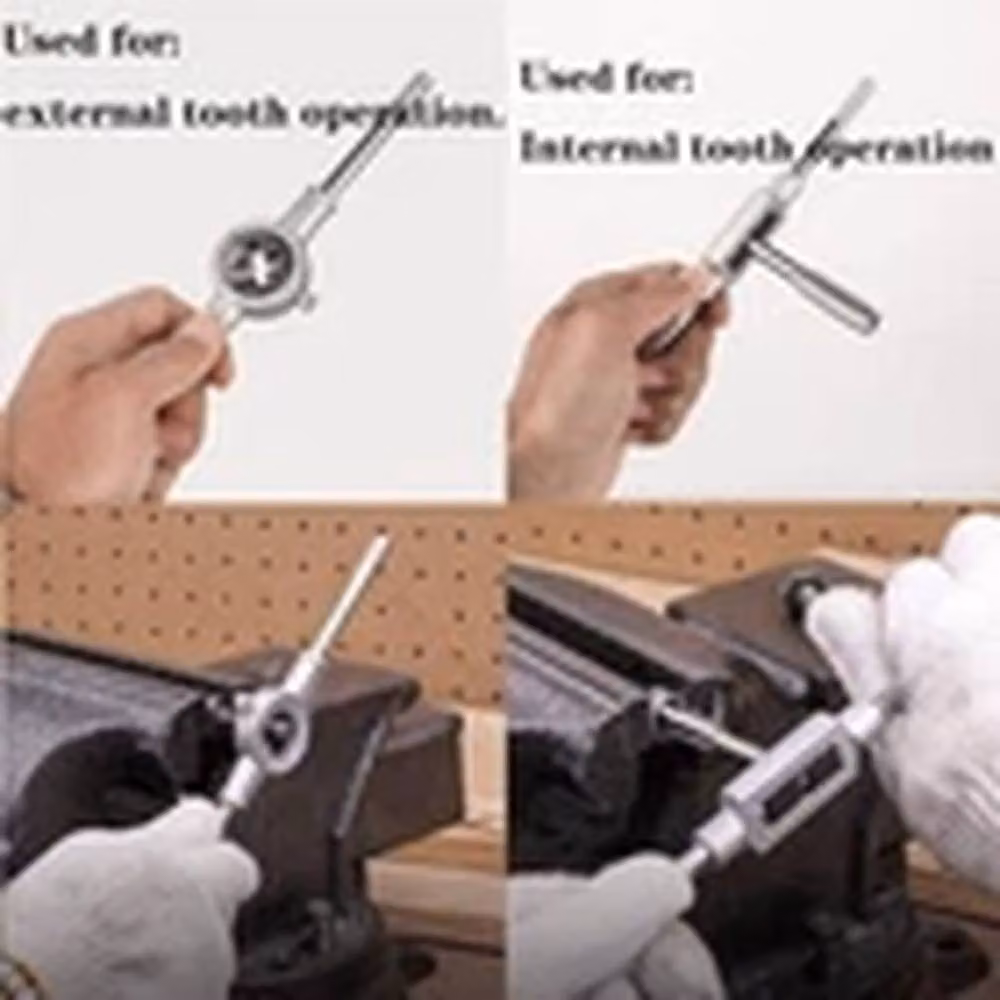 EONLION M3-M12 Hand Tap and Die Set 20-Piece Screw Thread Drill Bit Tool Kit in Silver – 2
