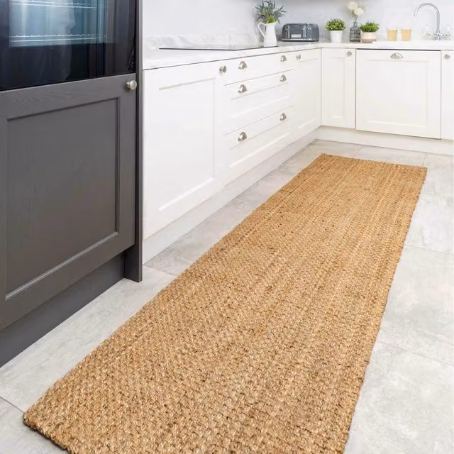 The Rug House Woven Jute Area Rug, Brown, W: 240 cm, D: 70 cm