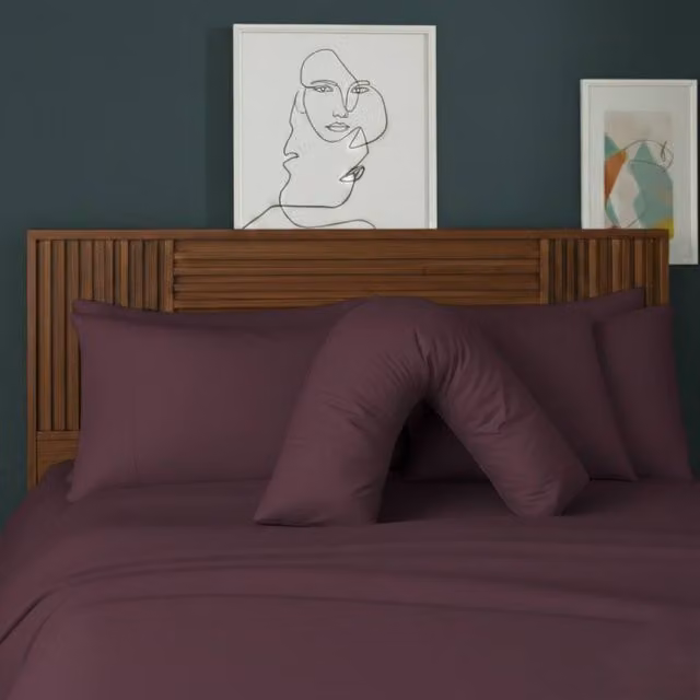 Snug City V Shape Maternity Pillowcase in Purple Polycotton