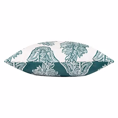 Paoletti Kalindi Paisley Floral Outdoor Cushion in Petrol Blue, W/D/H: 43 x 43 x 43 cm – 2