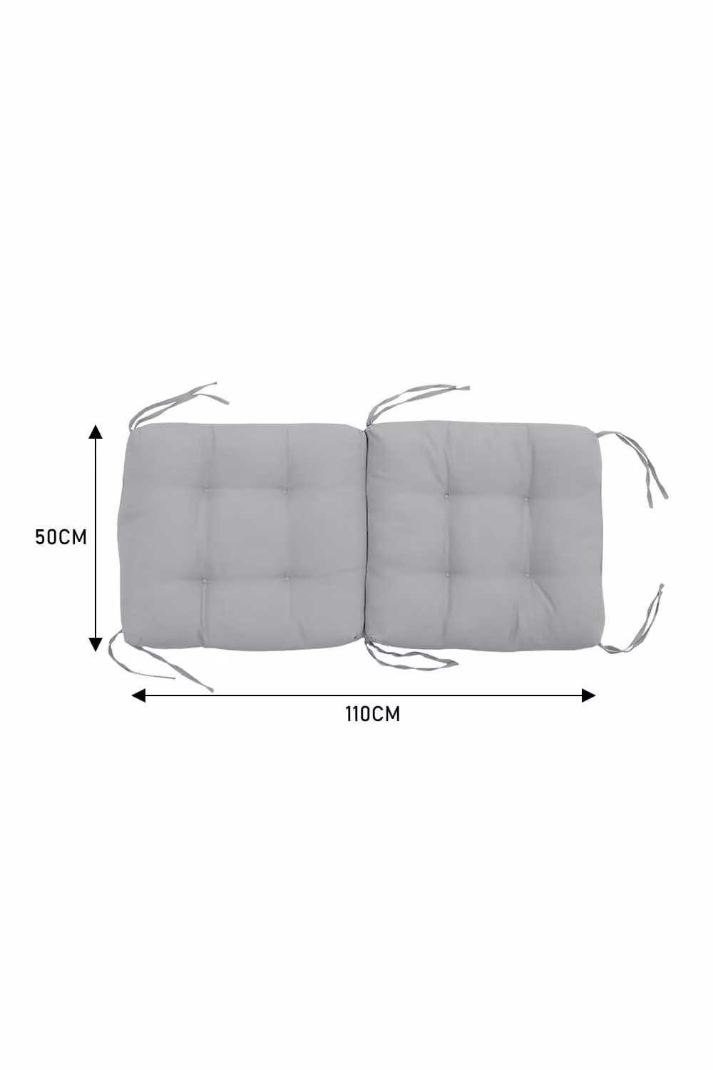Garden Sanctuary Grey Polyester Rattan Chair Pad, W: 50 cm, H: 110 cm – 2
