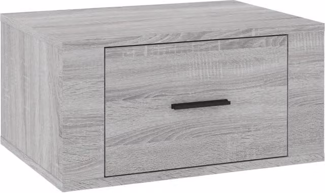 Berkfield Home Wall-mounted Bedside Cabinet in Grey Sonoma, W: 50 cm, D: 36 cm, H: 25 cm