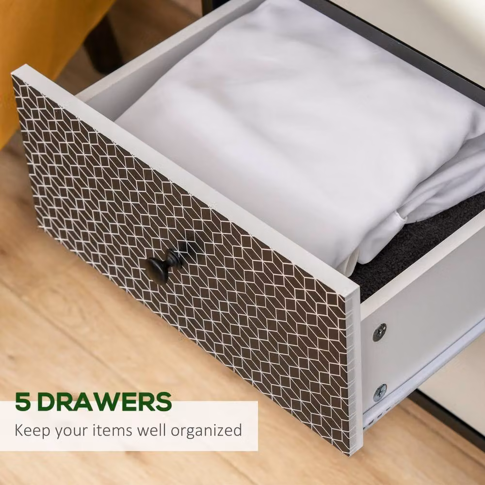 Wyld Haus Rerora Scandi Monochrome 5 Drawer Chest in Black and Grey – 4