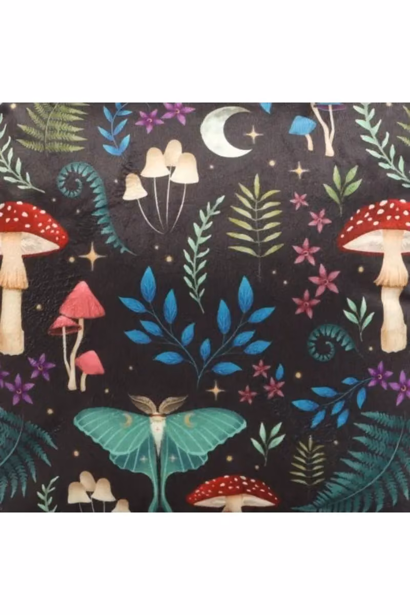 Something Different Wholesale Enchantment Cushion with Dark Forest Mushroom Graphic, Black and Multicolour, W/D/H: 35 x 35 x 35 cm – 3