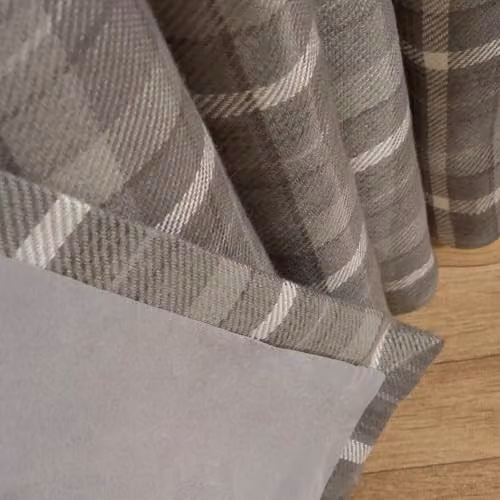 OHS Winsford Woven Check Thermal Blackout Eyelet Curtains, 2 Panels, Charcoal Grey – 4