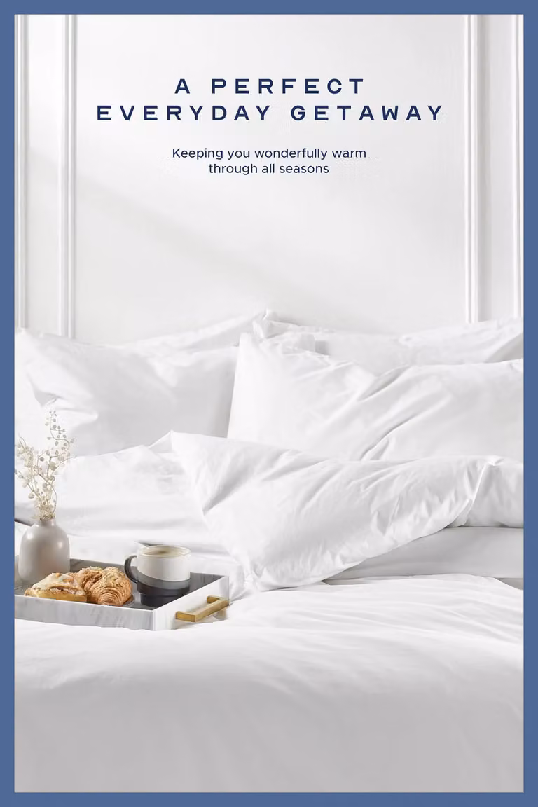 Snuggledown Hotel Goose Feather and Down 10.5 Tog All Year Round Double Duvet and 2 Pillows in White