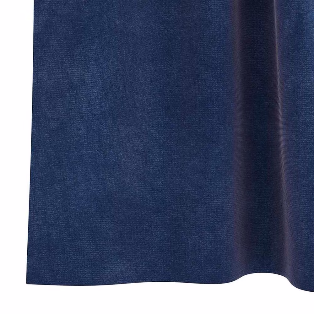 Berkfield Home Navy Blue Velvet Blackout Curtains with Hanging Loops, 2 Pack – 5