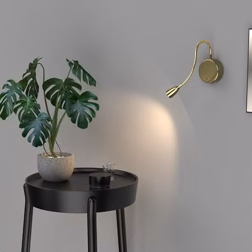 CGC Lighting Matilda LED Rechargeable Wireless Magnetic Flexible Wall Reading Lamp in Gold/Brass – 3