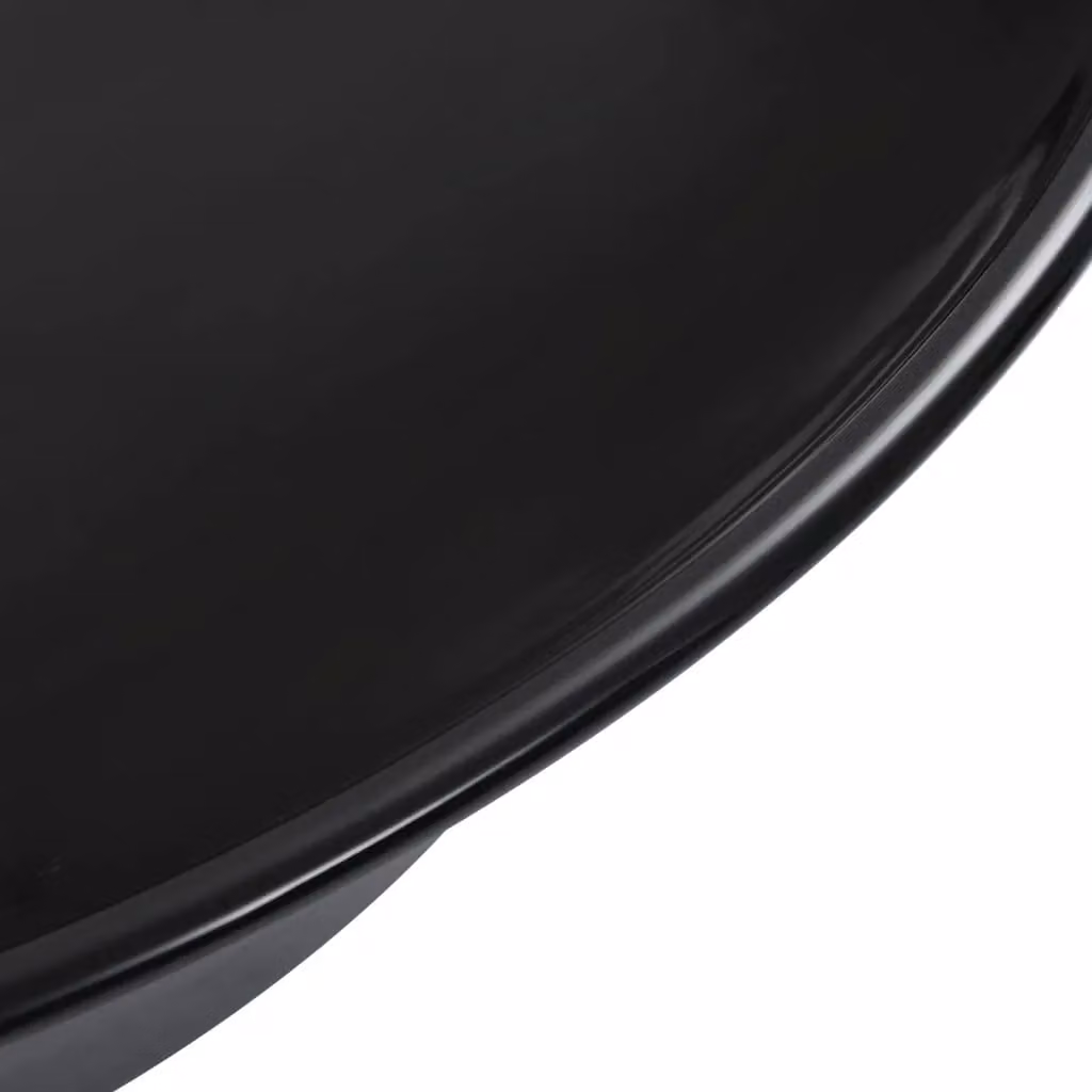 Berkfield Home Round Ceramic Countertop Wash Basin, Black, W: 41 cm, D: 12.5 cm – 4