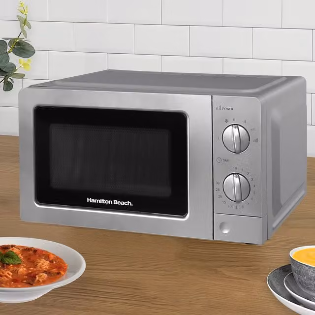Hamilton Beach 20L Silver Solo Countertop Microwave