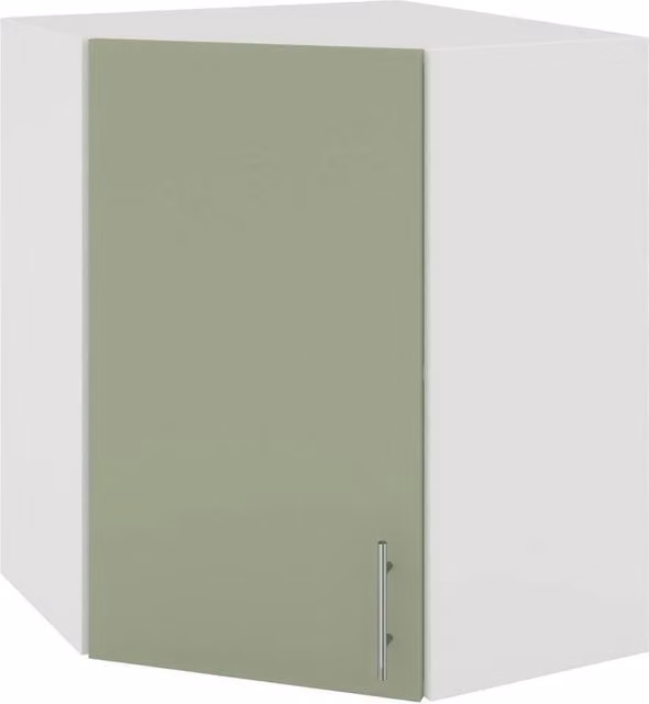 SPETLEK Modern Green Matt Kitchen Wall Corner Unit with Hinged Doors – 1