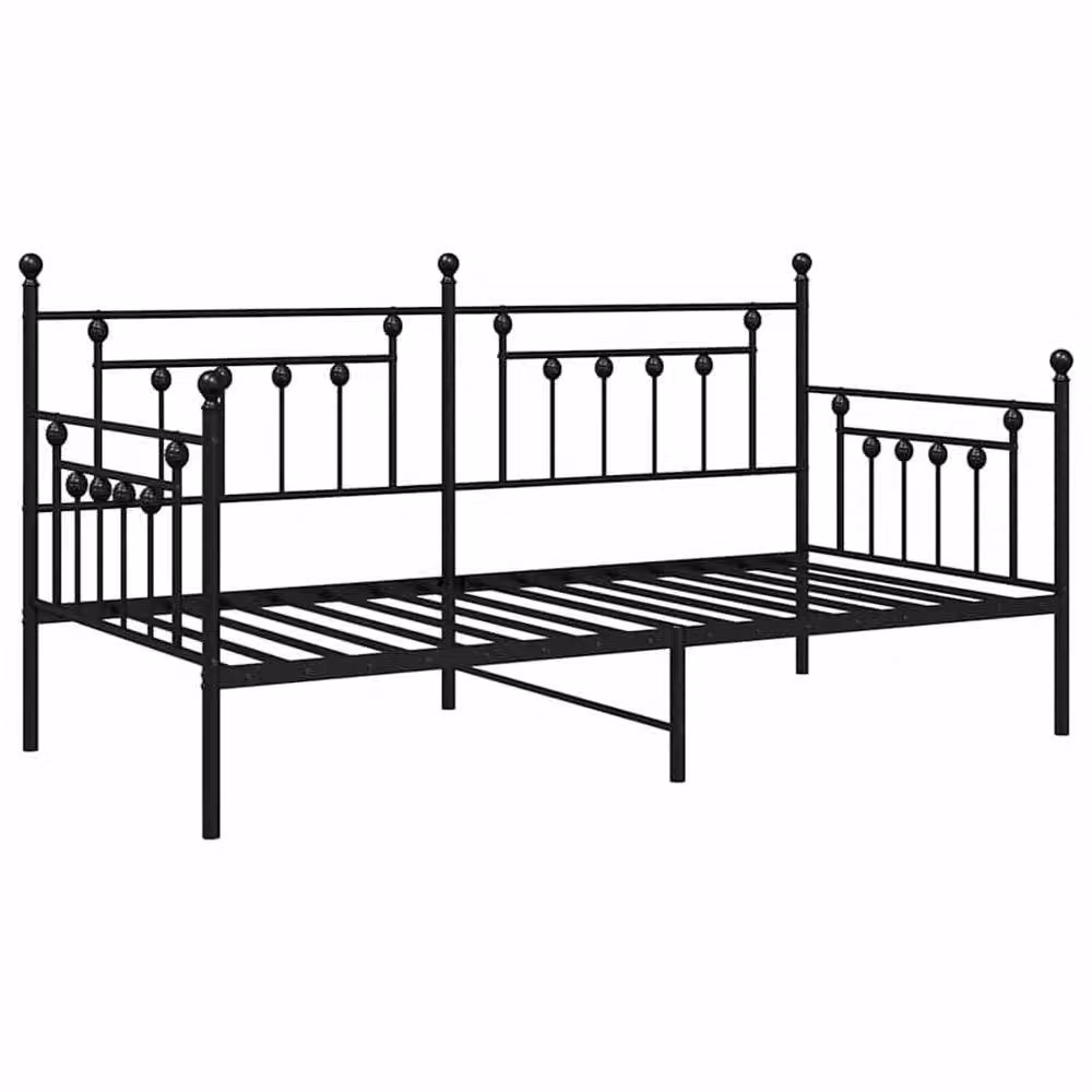 Berkfield Home Modern Metal Daybed Frame in Black, W/D/H: 107 x 113 x 208 cm – 2