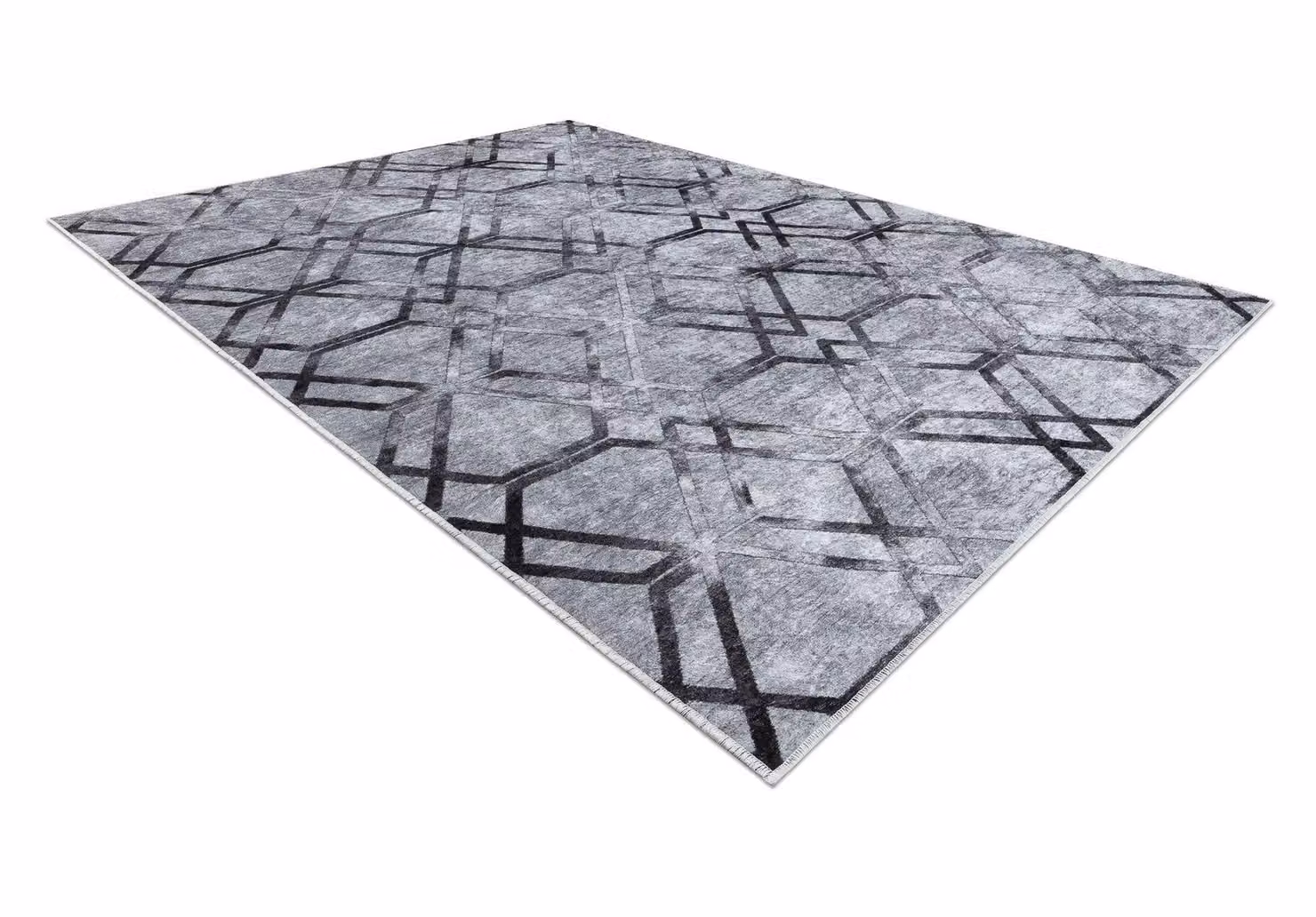 RugsX Miro Geometric Grey Polyester Rug, W/D/H: 120 x 170 cm – 2