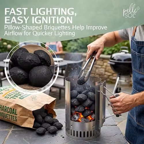 Pelle & Sol Natural Wood Charcoal Briquettes, 10kg Pack – 4