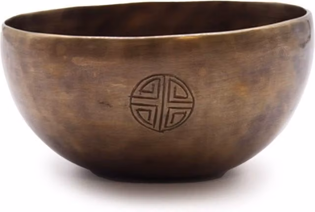 KDMK Medium Indian Moon Phase Metal Singing Bowl for Meditation, Brown, Diameter: 15 cm