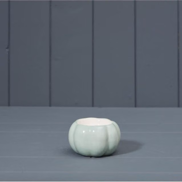 KDMD Green Ceramic Pumpkin Tealight Holder