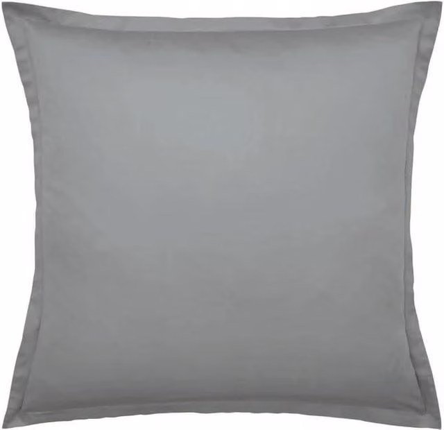 Murmur 500 Thread Count Plain Grey Cotton Mako Satin Square Pillowcase