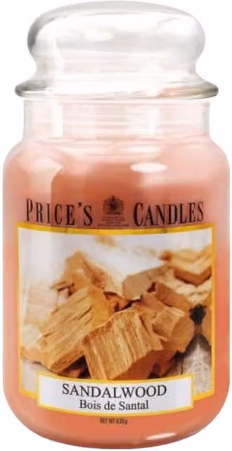 Price's Candles Sandalwood Scented Jar Candle, Large, Brown