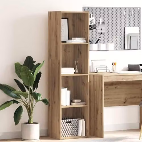vidaXL Artisan Oak Bookcase in Brown, W/D/H: 40 x 30 x 152 cm – 2