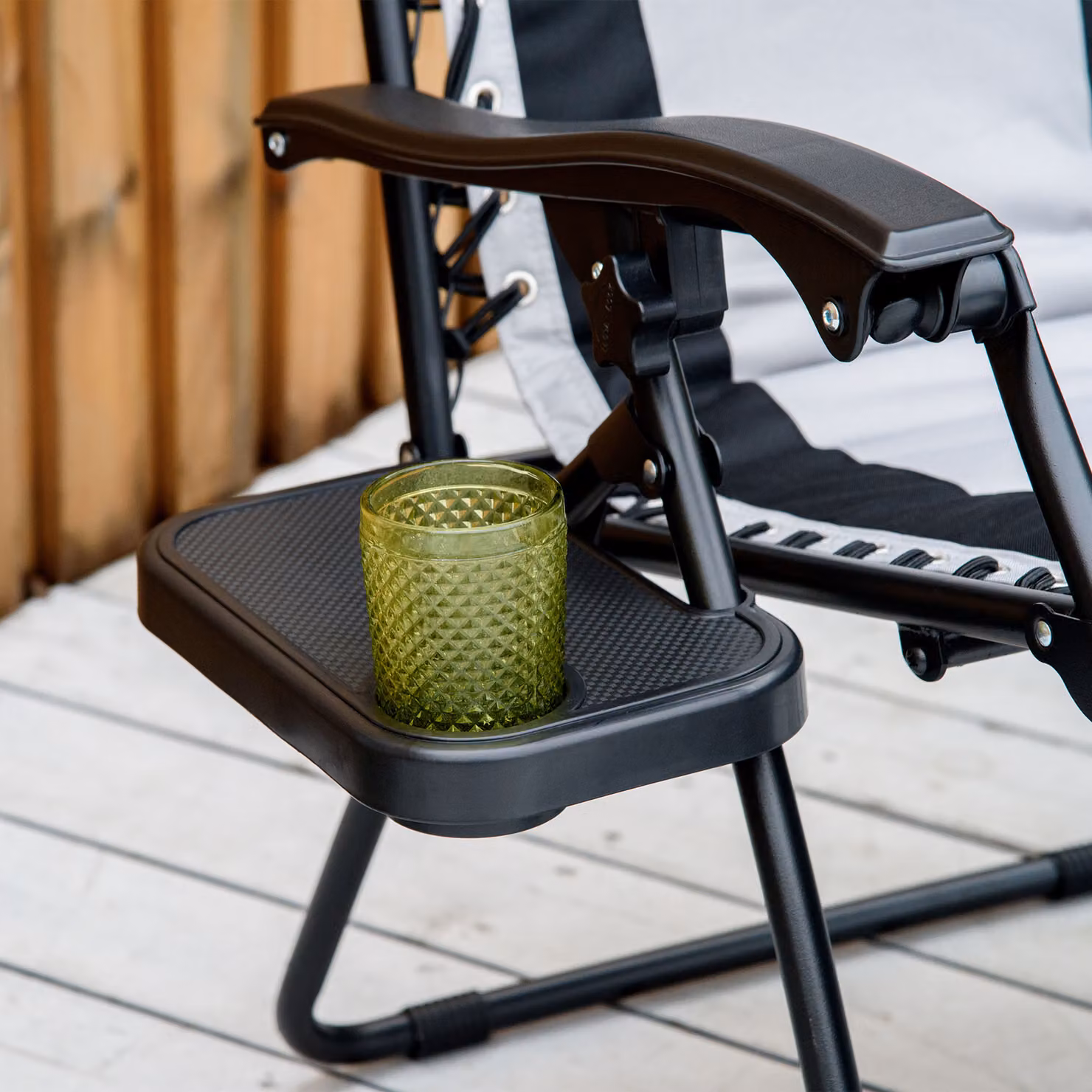 Outsunny Zero Gravity Garden Loungers in Grey with Sun Canopy, Cup Holders and Adjustable Headrest – 7