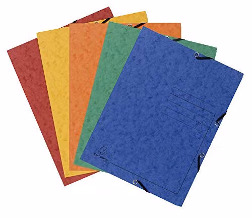 Exacompta Pack of 25 Turquoise Elasticated 3-Flap A4 Collection Folders, 355gsm Mottled Pressboard, W: 24.0 cm, H: 32.0 cm – 2