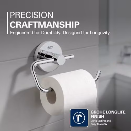 Grohe Essentials Wall Mounted Metal Toilet Paper Holder in Silver – 3