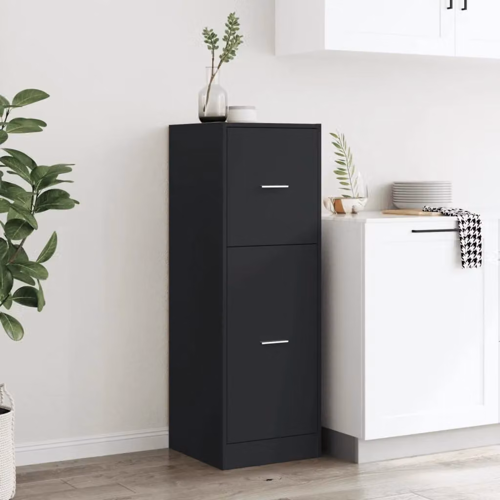 Berkfield Home Apothecary Cabinet in Black, W: 40 cm, D: 41 cm, H: 118 cm – 3