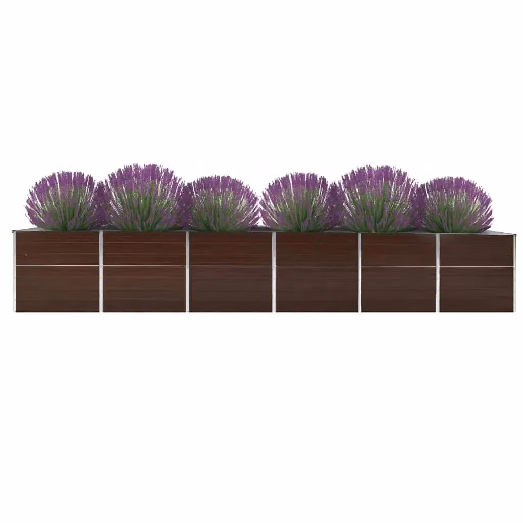 Berkfield Home Garden Galvanised Steel Raised Bed in Brown, W/D/H: 480 x 80 x 77 cm – 2