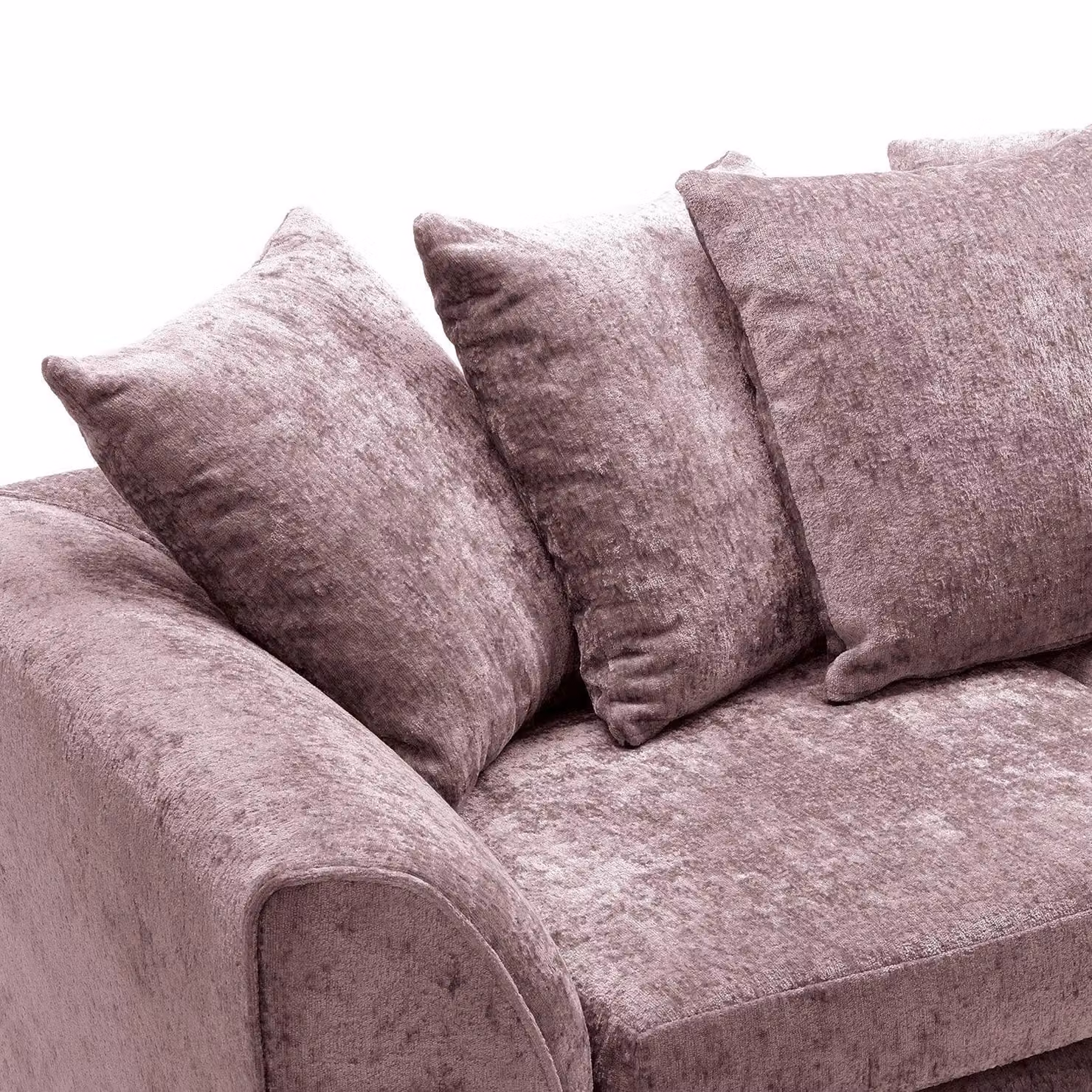 Abakus Direct Harriet Large Right Facing Corner Sofa in Pink Crushed Chenille Fabric – 3