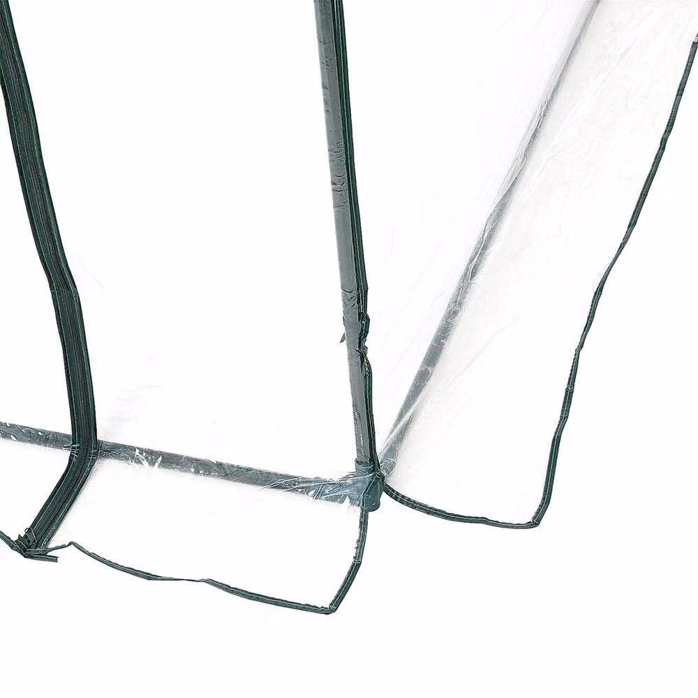 NESTLUNE Walk In Polytunnel Greenhouse with Roll Up Door in Transparent, W/D/H: 100 x 100 x 200 cm – 3