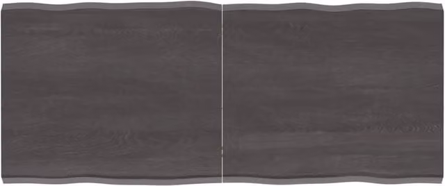 Berkfield Home Table Top Live Edge Solid Wood in Dark Grey and Brown, W: 120 cm, D: 50 cm, H: 2-4 cm