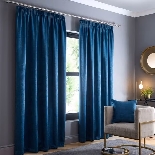 Fusion Galaxy Dimout Ready Made Thermal Insulating Curtains in Dark Teal