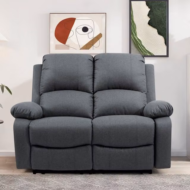 Comfy Living Fabric Electric Recliner Sofa Set in Grey, including 3 Seater, 2 Seater and Armchair