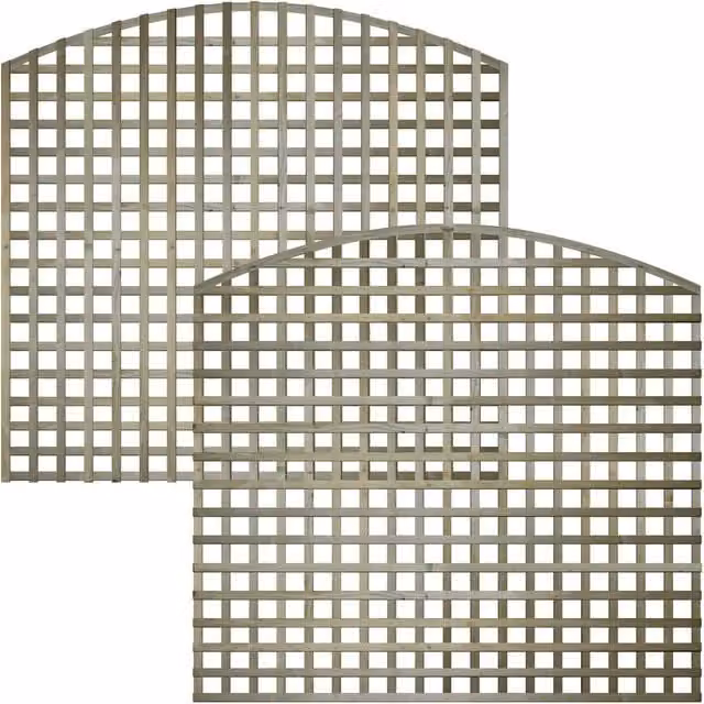 Premier Garden Supplies Pressure Treated Tanalised Wood Arch Trellis Panel in Green or Brown, H: 183 cm, W: 170 cm