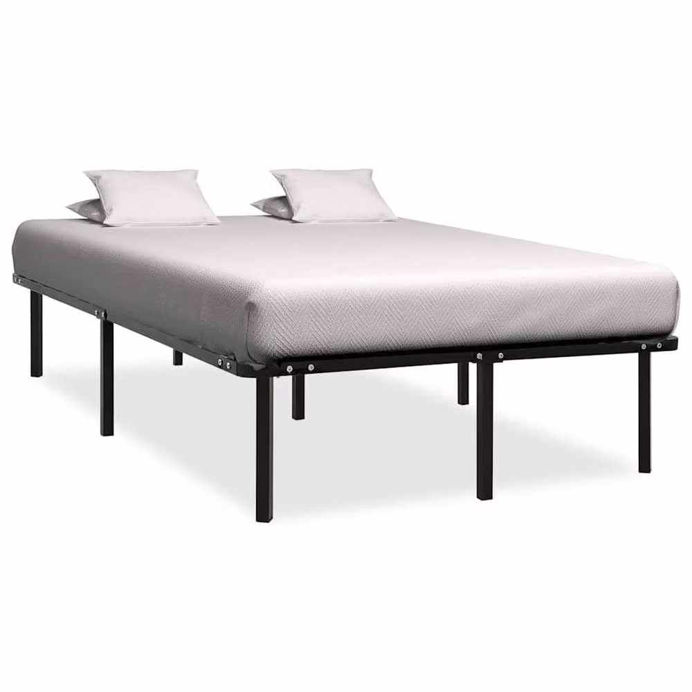 Berkfield Home Classic Bed Frame in Black Metal and Wood, W/D/H: 160 x 200 cm – 2