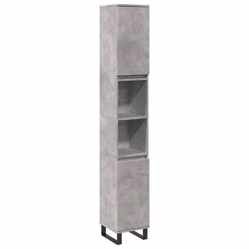 Berkfield Home 3 Piece Modern Freestanding Bathroom Furniture Set in Matt Concrete Grey – 2