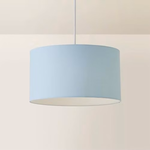 ValueLights Reni Blue Fabric Drum Ceiling Lamp Shade, Diameter: 35 cm, Height: 20 cm – 2