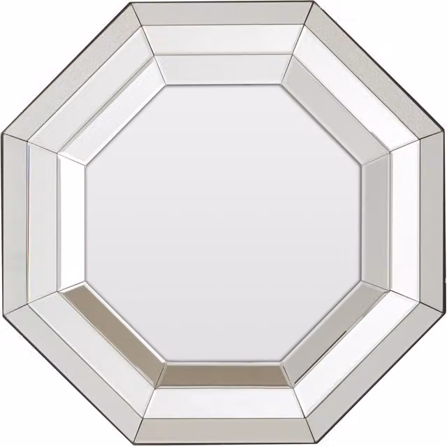 Orsina Petillo Octagonal Modern Wall Mirror in Silver by Interiors by Premier (W/D/H: 60.5 x 60.5 x 1 cm)