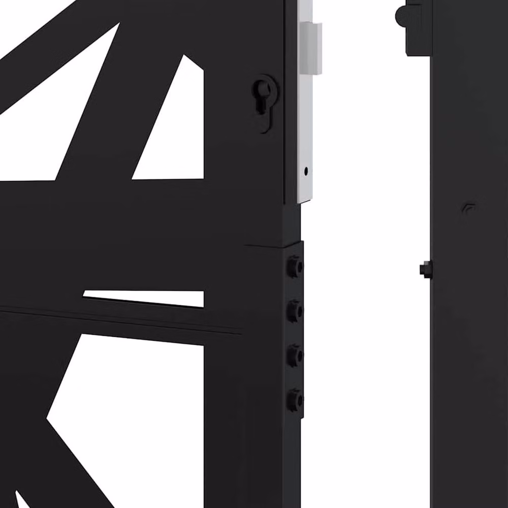 Berkfield Home Beautiful Garden Gate in Black Steel, W: 105 cm, H: 205 cm – 5