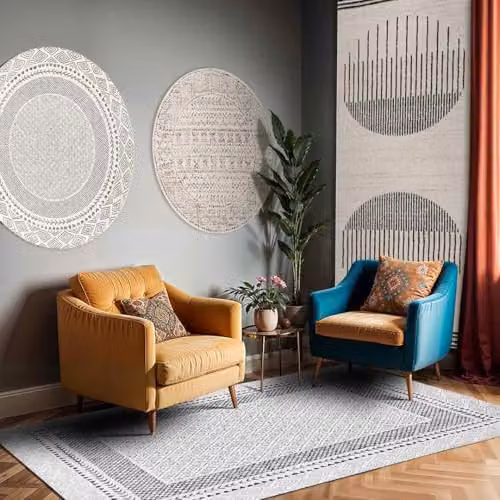 Livabliss Kaysa Geometric Modern Rug in Grey, Beige and White, W/D: 80 x 150 cm – 5