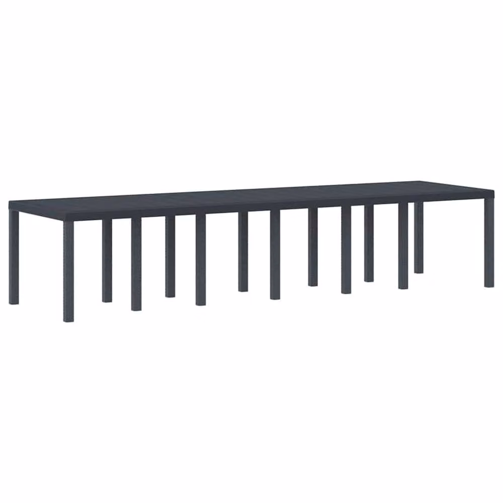 Berkfield Home Anthracite Extendable Poly Rattan Garden Table in Dark Grey, W: 350 cm, D: 100 cm, H: 73 cm – 2