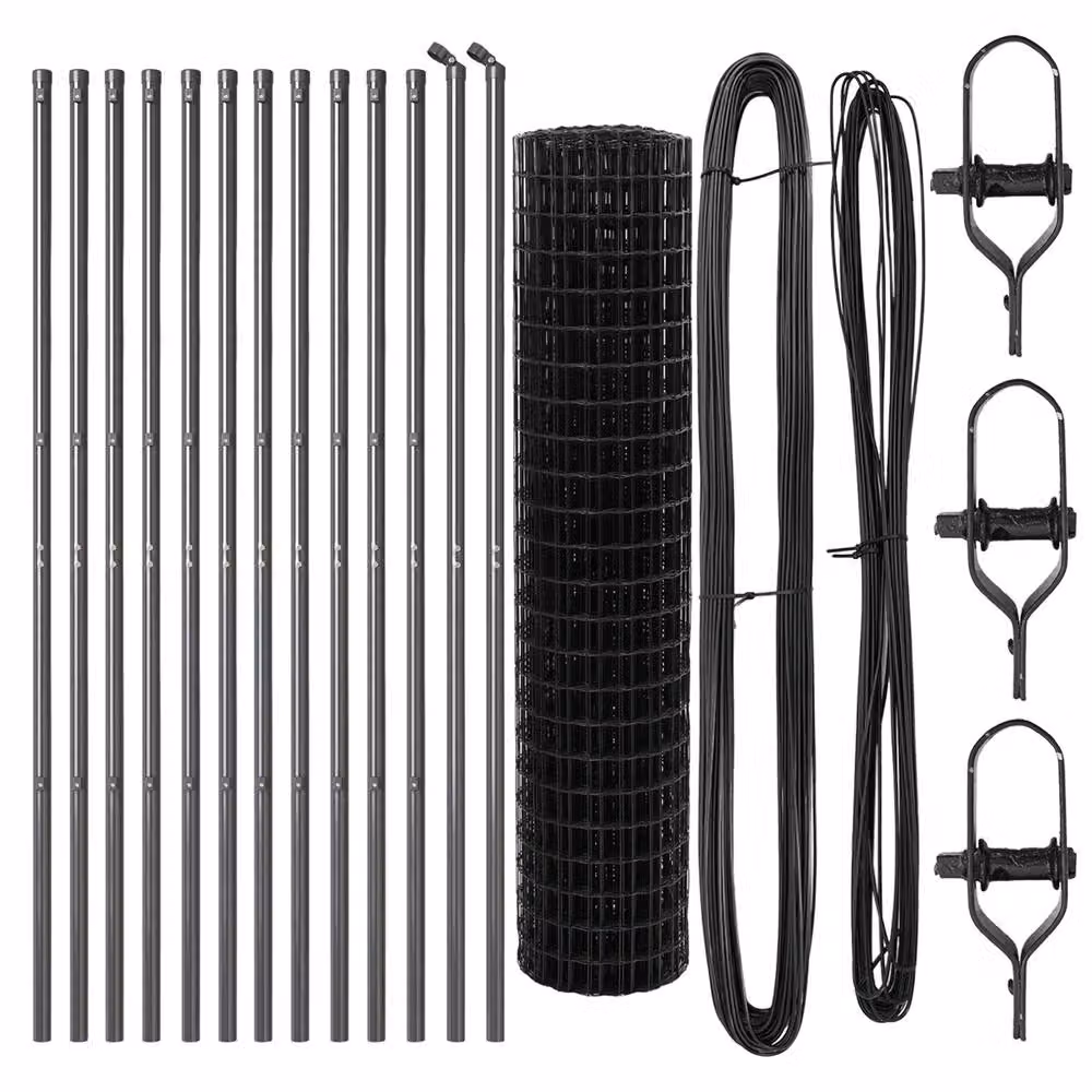 Berkfield Home Euro Fence with 13 Round Posts, 1 x 25 m, Galvanised Steel, Grey and Silver – 3