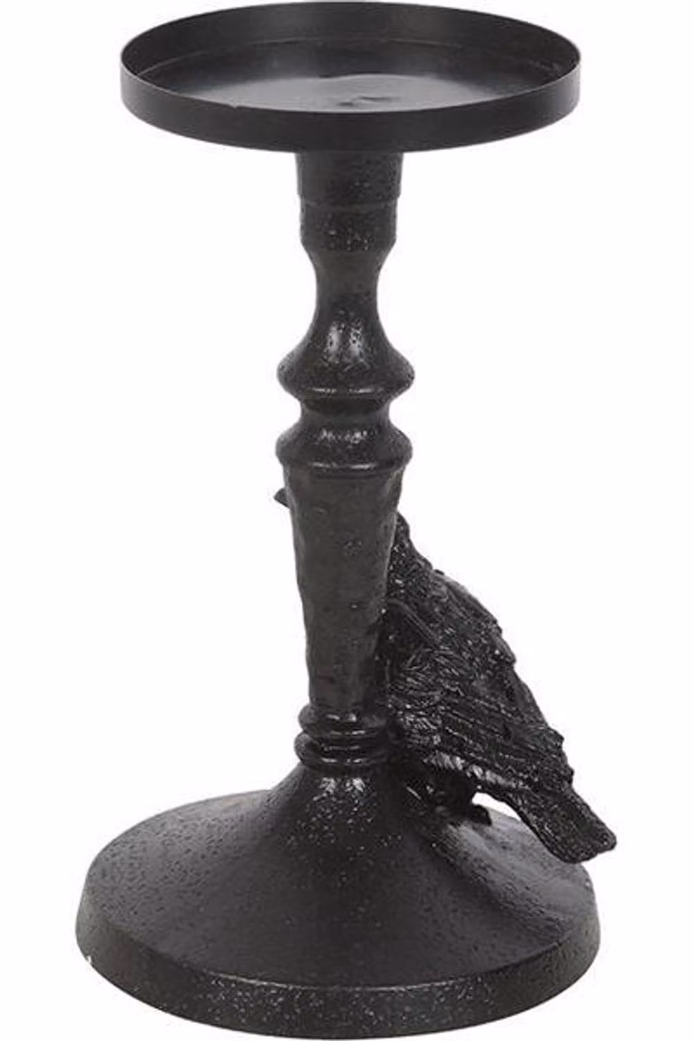 KDMD Mystic Raven Gothic Pillar Candle Holder in White and Black – 3