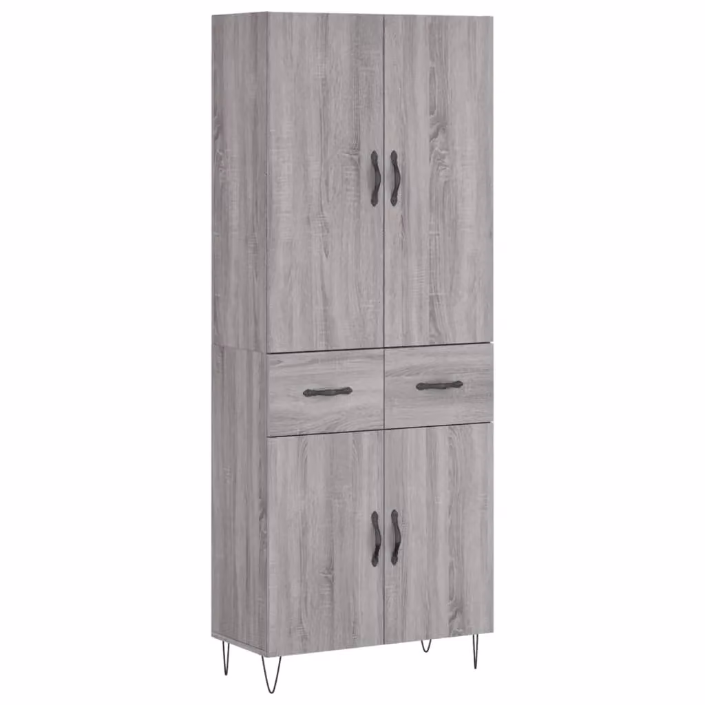 Berkfield Home Grey Sonoma Highboard W/D/H: 69.5 x 34 x 180 cm – 2