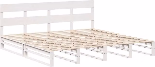 Berkfield Home Beautiful Solid Wood Pine Bed Frame in White, 200 x 200 cm