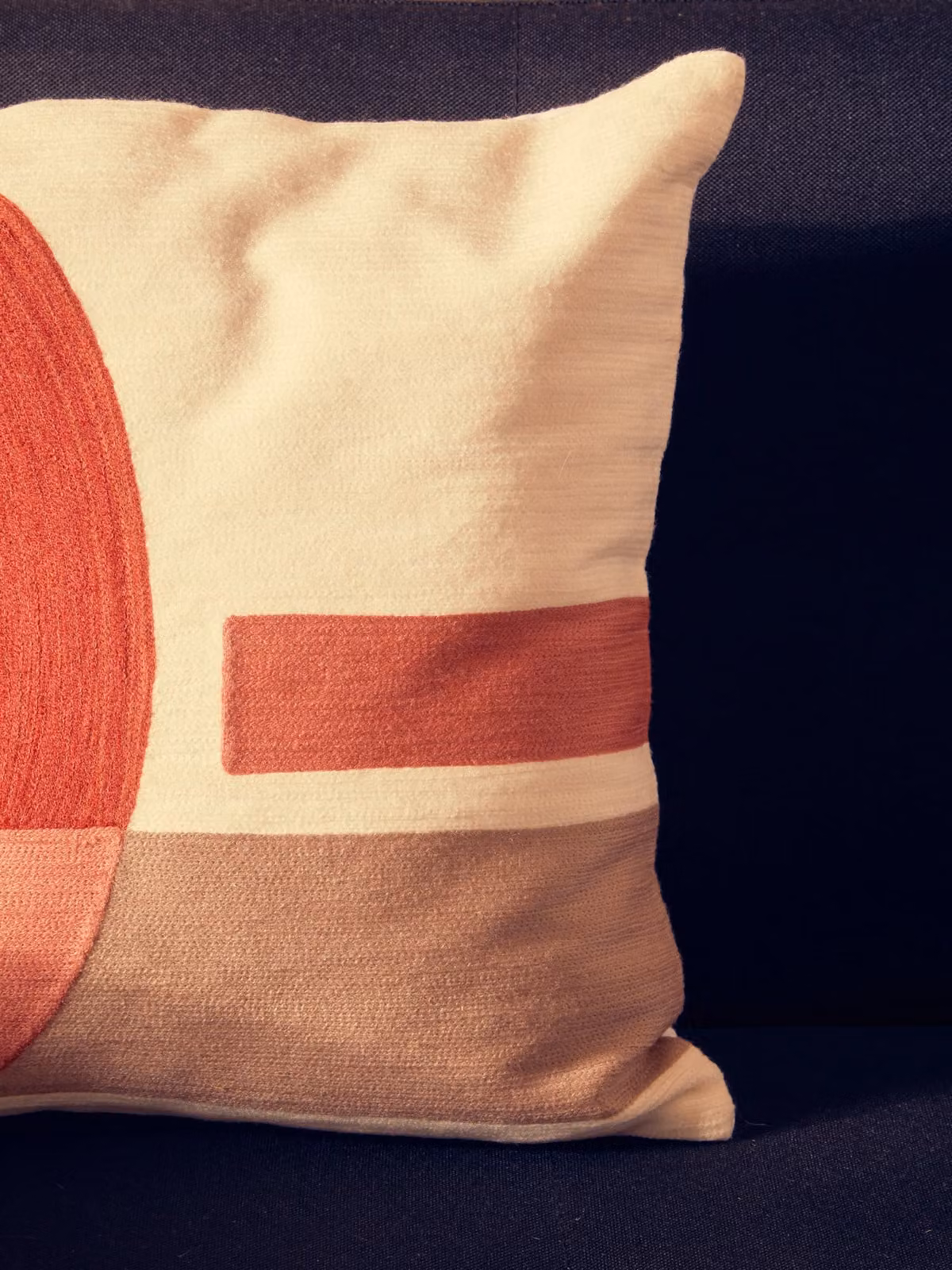 Orsina Red and White Tonal Cotton Square Cushion, W45 x D5 x H45 cm – 2