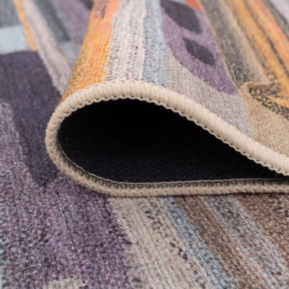 Kukoon Abstract Multicolour Soft Area Rug and Runner Mat for Living Room or Bedroom, W/D/H: 60 x 240 cm – 4